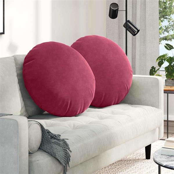 Grote foto vidaxl zitkussens 2 pcs wijnrood 40 x 13 cm fluweel huis en inrichting woningdecoratie