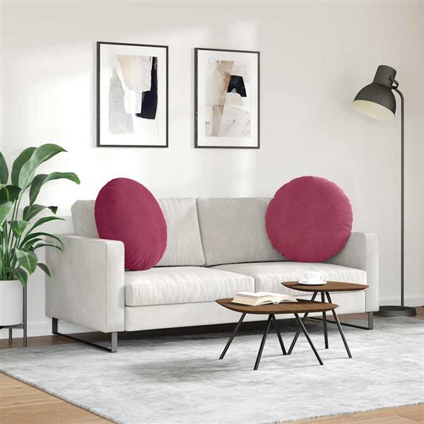 Grote foto vidaxl zitkussens 2 pcs wijnrood 40 x 13 cm fluweel huis en inrichting woningdecoratie