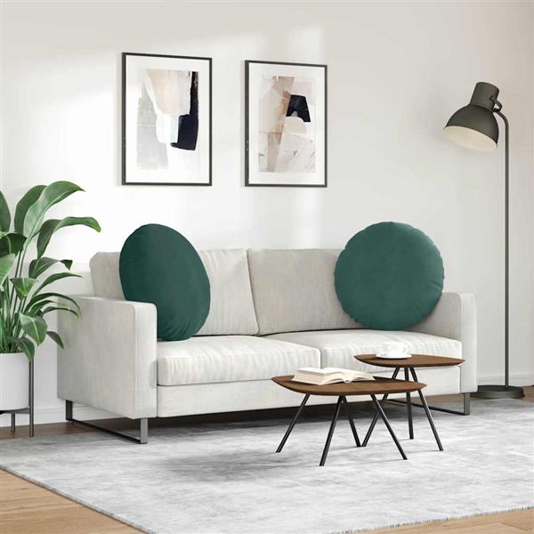 Grote foto vidaxl zitkussens 2 pcs donkergroen 40 x 13 cm fluweel huis en inrichting woningdecoratie