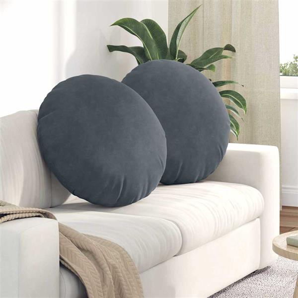 Grote foto vidaxl zitkussens 2 pcs donkergrijs 40 x 13 cm fluweel huis en inrichting woningdecoratie