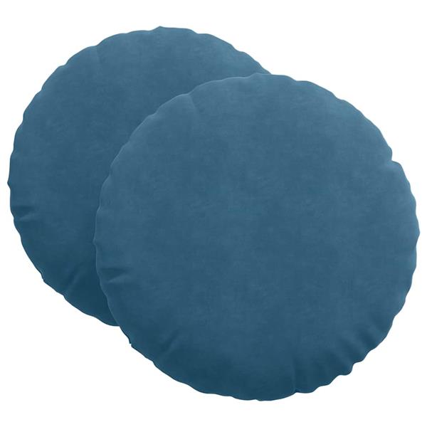 Grote foto vidaxl zitkussens 2 pcs blauw 40 x 13 cm fluweel huis en inrichting woningdecoratie