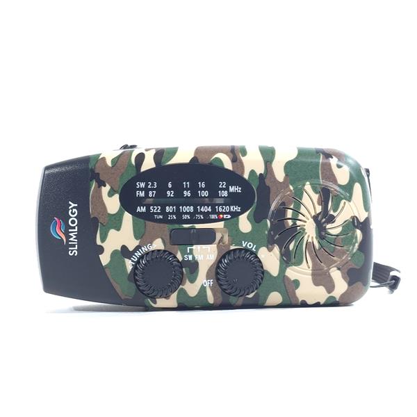 Grote foto slimlogy r3 mini 2000 mah noodradio nood zaklamp laadbaar met crank camouflage telecommunicatie batterijen en accu
