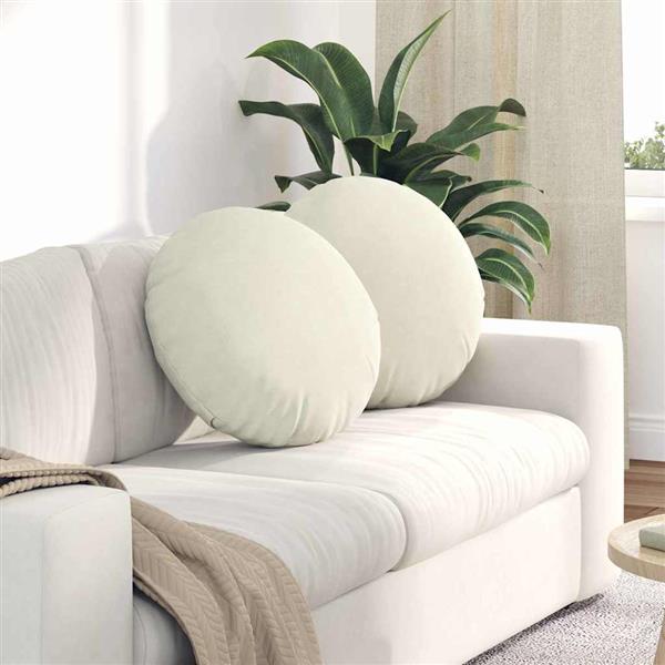 Grote foto vidaxl zitkussens 2 pcs cr me 40 x 13 cm fluweel huis en inrichting woningdecoratie