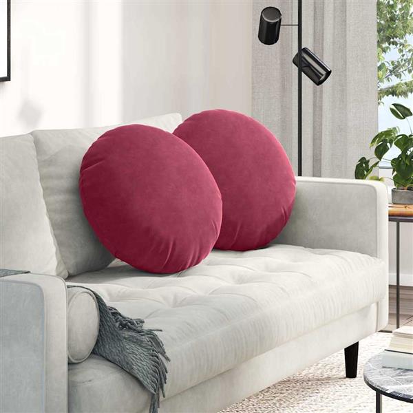 Grote foto vidaxl zitkussens 2 pcs wijnrood 40 x 13 cm fluweel huis en inrichting woningdecoratie