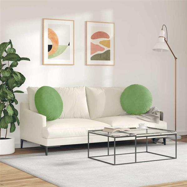 Grote foto vidaxl zitkussens 2 pcs lichtgroen 40 x 13 cm fluweel huis en inrichting woningdecoratie