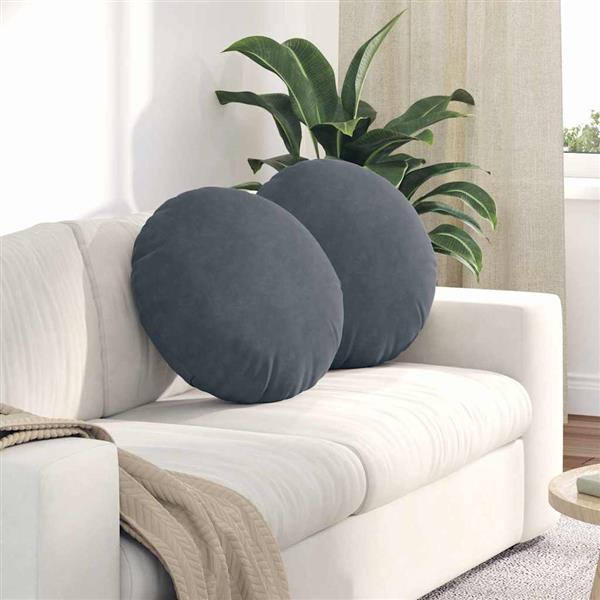 Grote foto vidaxl zitkussens 2 pcs donkergrijs 40 x 13 cm fluweel huis en inrichting woningdecoratie