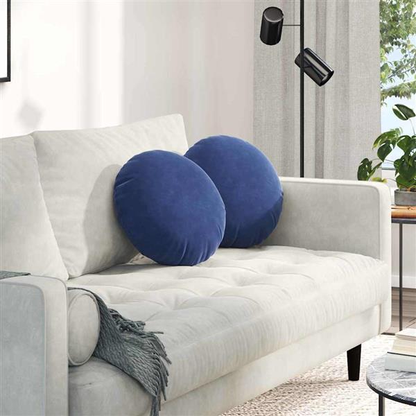 Grote foto vidaxl zitkussens 2 pcs politieblauw 40 x 13 cm fluweel huis en inrichting woningdecoratie