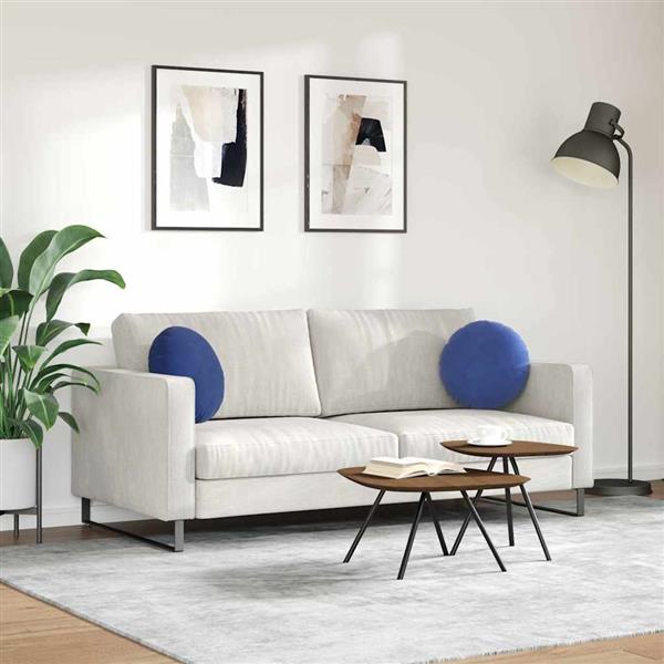 Grote foto vidaxl zitkussens 2 pcs politieblauw 40 x 13 cm fluweel huis en inrichting woningdecoratie