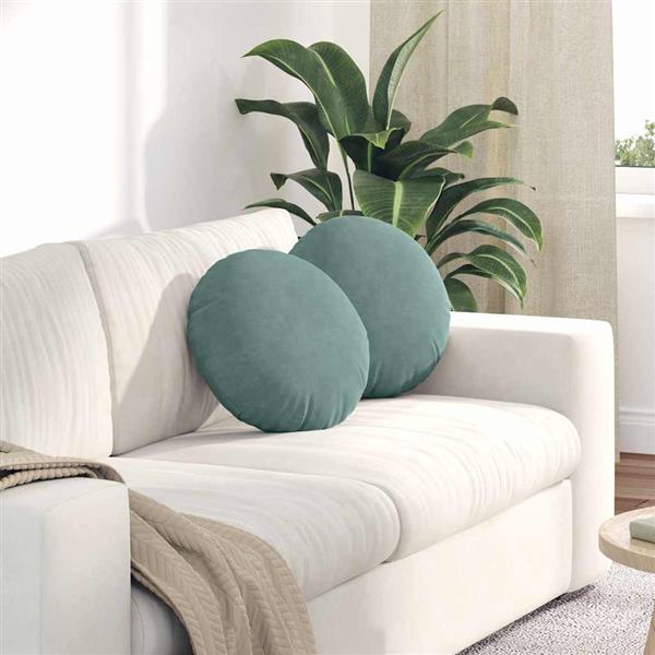 Grote foto vidaxl zitkussens 2 pcs zeegroen 40 x 13 cm fluweel huis en inrichting woningdecoratie