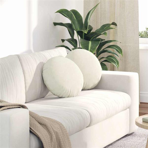 Grote foto vidaxl zitkussens 2 pcs cr me 40 x 13 cm fluweel huis en inrichting woningdecoratie