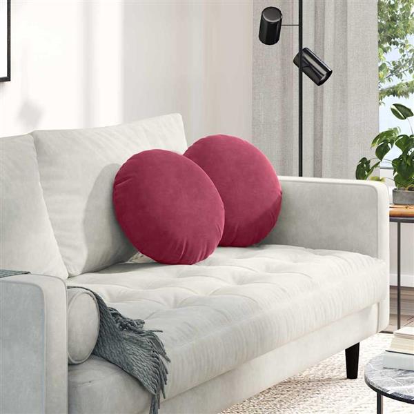 Grote foto vidaxl zitkussens 2 pcs wijnrood 40 x 13 cm fluweel huis en inrichting woningdecoratie