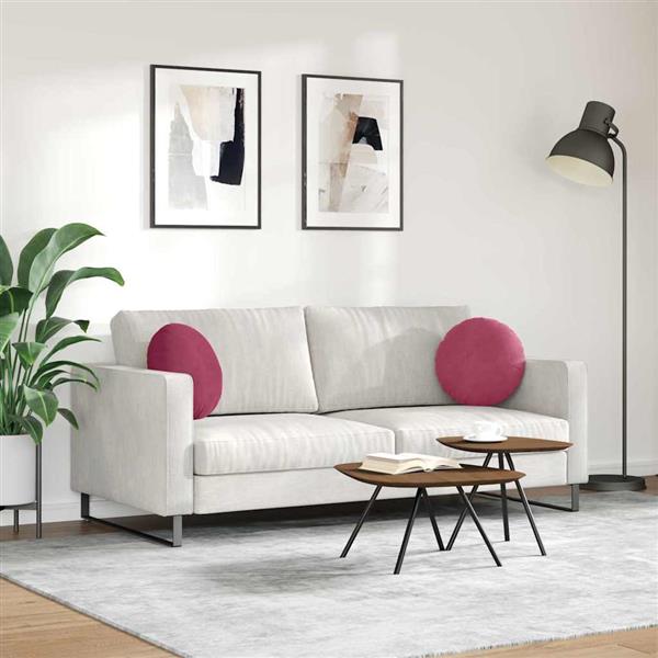 Grote foto vidaxl zitkussens 2 pcs wijnrood 40 x 13 cm fluweel huis en inrichting woningdecoratie