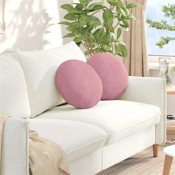 Grote foto vidaxl zitkussens 2 pcs roze 40 x 13 cm fluweel huis en inrichting woningdecoratie