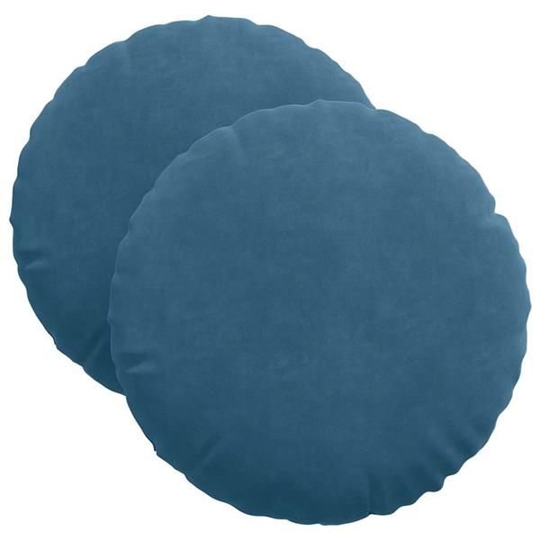 Grote foto vidaxl zitkussens 2 pcs blauw 40 x 13 cm fluweel huis en inrichting woningdecoratie