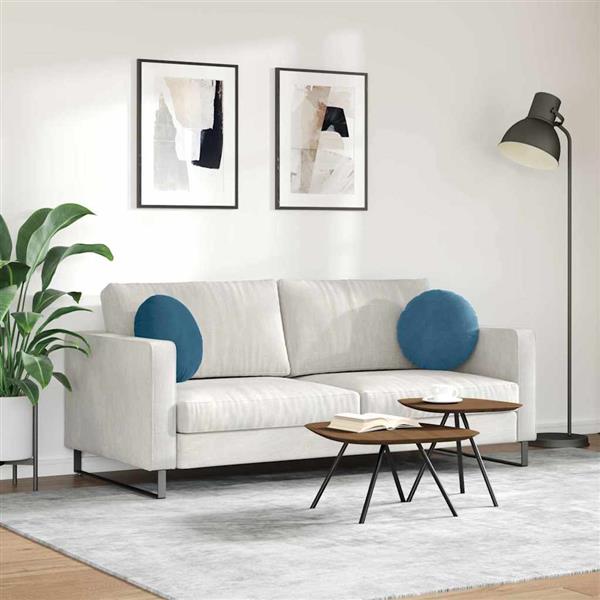 Grote foto vidaxl zitkussens 2 pcs blauw 40 x 13 cm fluweel huis en inrichting woningdecoratie