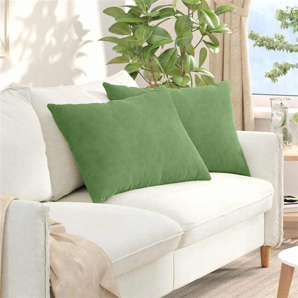 Grote foto vidaxl sofa kussens 2 pcs lichtgroen 70 x 50 cm katoen stof huis en inrichting woningdecoratie