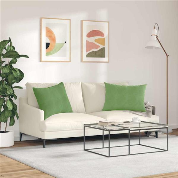 Grote foto vidaxl sofa kussens 2 pcs lichtgroen 70 x 50 cm katoen stof huis en inrichting woningdecoratie