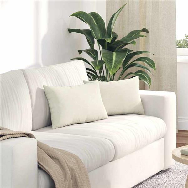 Grote foto vidaxl sofa kussens 2 pcs cr me 50 x 30 cm katoen stof huis en inrichting woningdecoratie