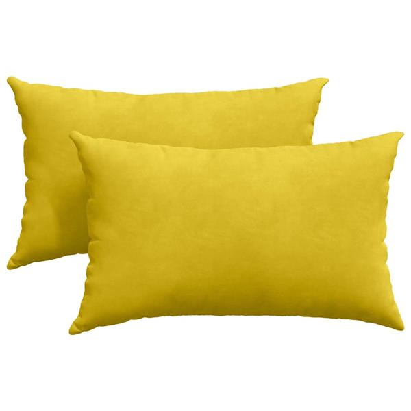 Grote foto vidaxl sofa kussens 2 pcs geel 50 x 30 cm katoen stof huis en inrichting woningdecoratie