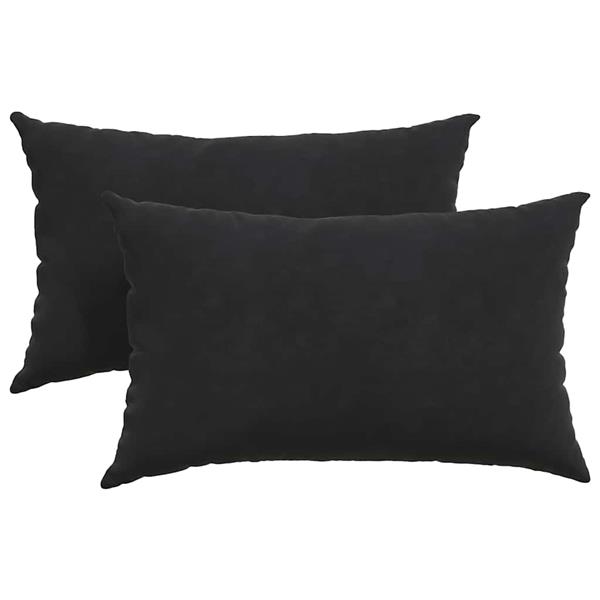 Grote foto vidaxl sofa kussens 2 pcs zwart 50 x 30 cm katoen stof huis en inrichting woningdecoratie