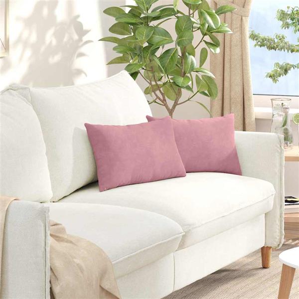 Grote foto vidaxl sofa kussens 2 pcs roze 50 x 30 cm katoen stof huis en inrichting woningdecoratie