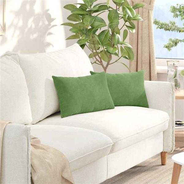 Grote foto vidaxl sofa kussens 2 pcs lichtgroen 50 x 30 cm katoen stof huis en inrichting woningdecoratie