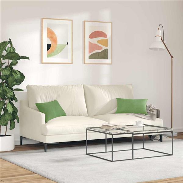 Grote foto vidaxl sofa kussens 2 pcs lichtgroen 50 x 30 cm katoen stof huis en inrichting woningdecoratie