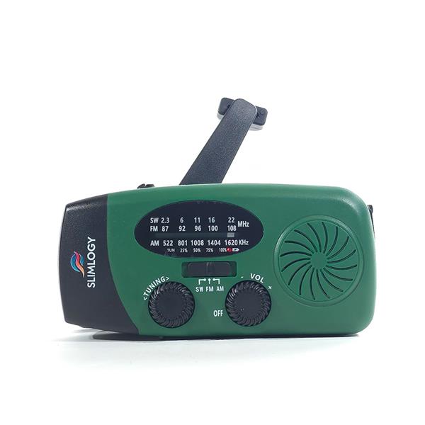 Grote foto slimlogy r3 mini 2000 mah noodradio nood zaklamp laadbaar met crank groen telecommunicatie batterijen en accu