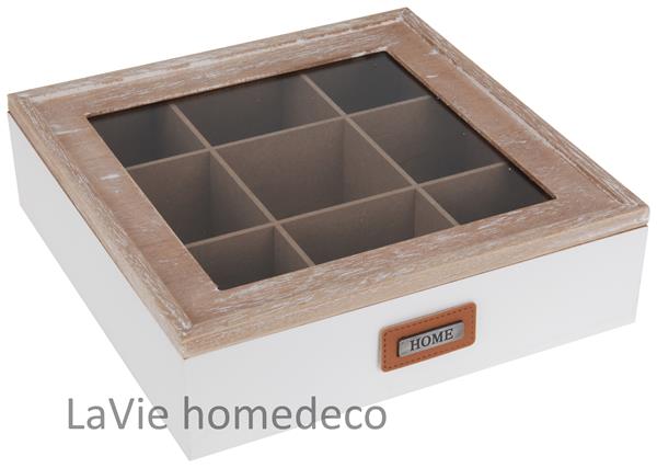 Grote foto witte theedoos met 9 vakjes huis en inrichting woningdecoratie