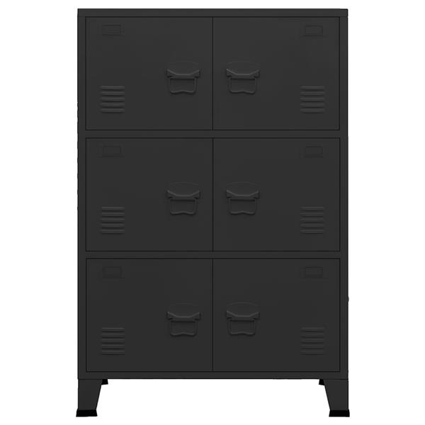 Grote foto vidaxl opbergkast industrieel 75x40x115 cm metaal zwart huis en inrichting woningdecoratie