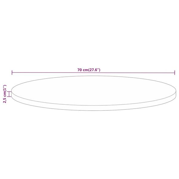 Grote foto vidaxl tafelblad rond 70x2 5 cm massief gerecycled hout antiek en kunst stoelen en banken