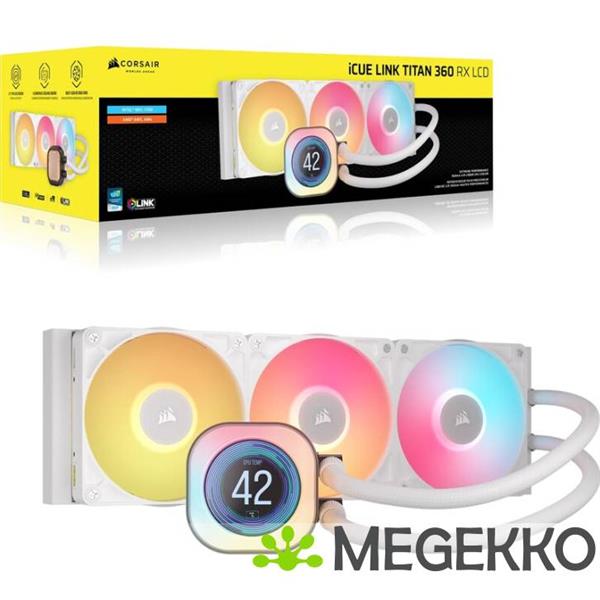 Grote foto corsair icue link titan 360 rx lcd white computers en software overige computers en software