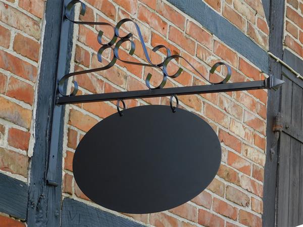 Grote foto uithangbord naambord zwart 75 cm ovaal ijzer verzamelen overige verzamelingen