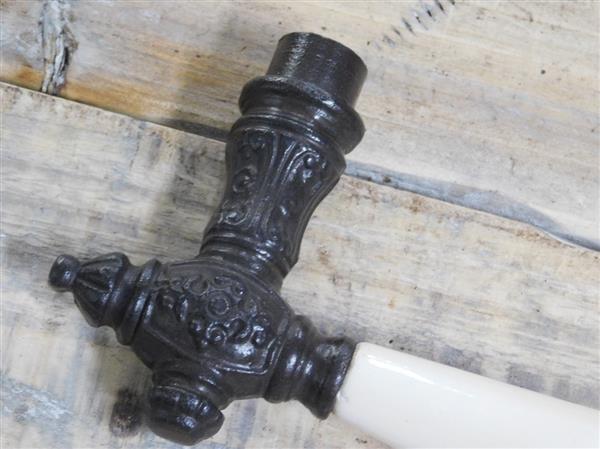 Grote foto set van 2 x lange plaat en twee deurklinken met altweisser keramiek deurbeslag ijzer bruin doe het zelf en verbouw materialen en producten