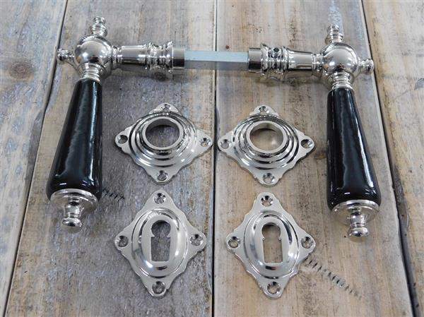 Grote foto deur set voor antieke deuren nikkel keramiek deurknoppen retro design antiek doe het zelf en verbouw materialen en producten