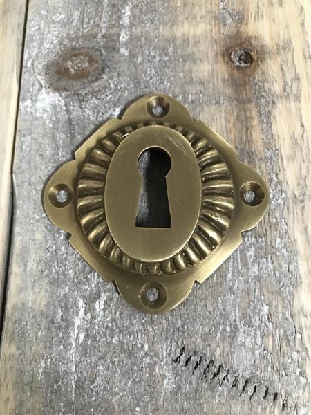 Grote foto rozet in gepatineerde messing vergrendelen wapenschild voor binnendeuren doe het zelf en verbouw materialen en producten