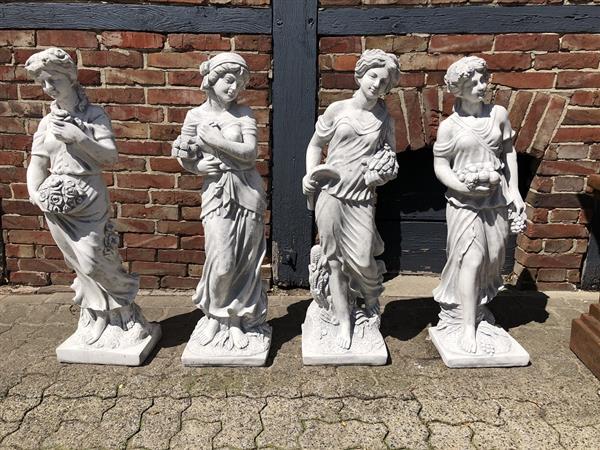 Grote foto vier jaargetijden tuinbeelden steen set van 4 stuks tuin en terras tuindecoratie
