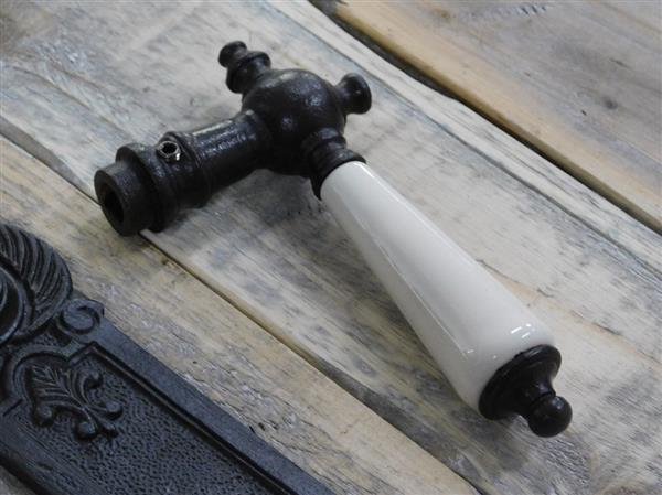 Grote foto set 2 deurgrepen met porseleinen handvat ivoor 2 beschermende deurplaten pz92 engel antieke ij doe het zelf en verbouw materialen en producten