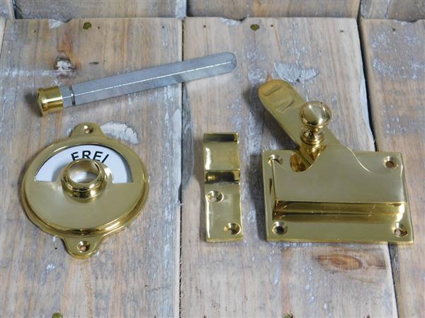 Grote foto sloten voor wc deur toilet deurslot dicht en bezet inactief messing doe het zelf en verbouw materialen en producten