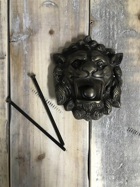 Grote foto deurbel leeuw antiek messing leeuwenkop doe het zelf en verbouw materialen en producten