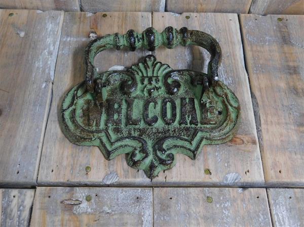 Grote foto welcome deurklopper gietijzer mooi doe het zelf en verbouw materialen en producten