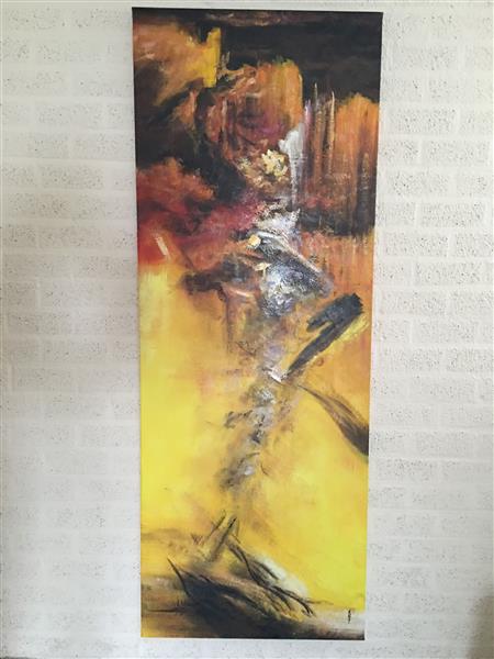 Grote foto fors en fraai abstract olieverfdoek van de danser. huis en inrichting woningdecoratie