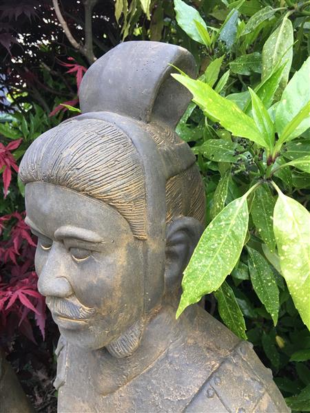 Grote foto prachtige set beelden van japanse krijgers tuin en terras tuindecoratie