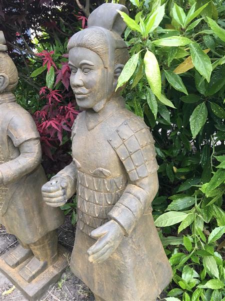 Grote foto prachtige set beelden van japanse krijgers tuin en terras tuindecoratie