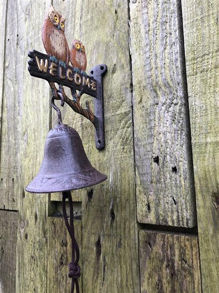 Grote foto deurbel met uilen gietijzer small. doe het zelf en verbouw deuren en horren