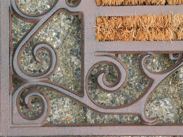 Grote foto stevige deurmat met kokosrolborstels gietijzer tuin en terras overige tuin en terras