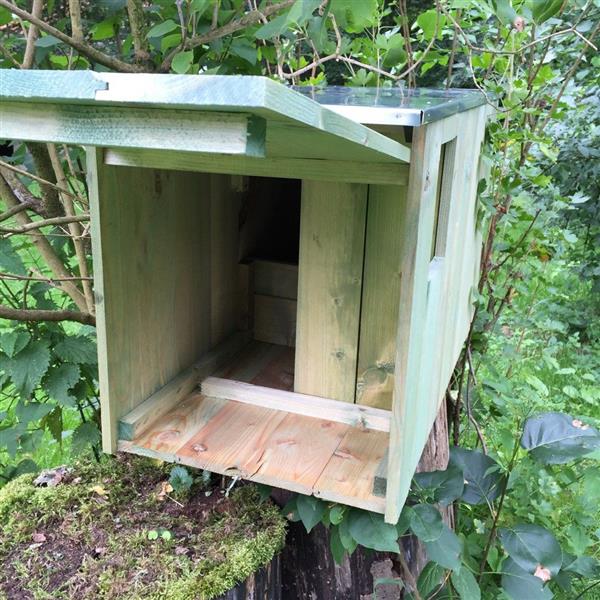 Grote foto prachtige nestkast voor vogels en eekhoorns tuin en terras tuindecoratie