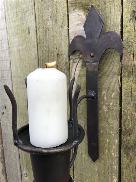 Grote foto kasteelfakkel als kaarsenkandelaar metaal huis en inrichting woningdecoratie