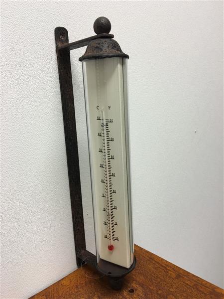 Grote foto metalen frame met glazen thermometer prachtig klassiek nog 2 tuin en terras tuindecoratie