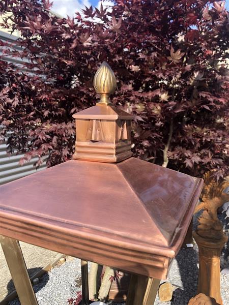 Grote foto lamp messing koper xl op voet geweldige uitstraling tuin en terras verlichting